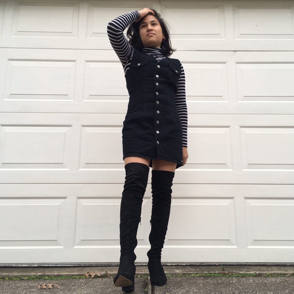 Vintage Bongo Button Down Denim Dress, Size S